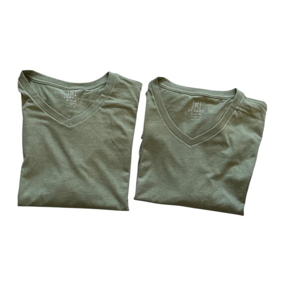 Men's V-Neck Tee, George, XL, Faded Spruce Heather, XL, NWT - Picture 2 of 9